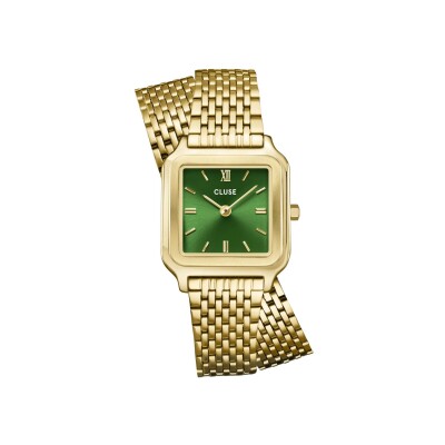 Montre Cluse Gracieuse Petite Double Steel, Forest Green, Gold Colour