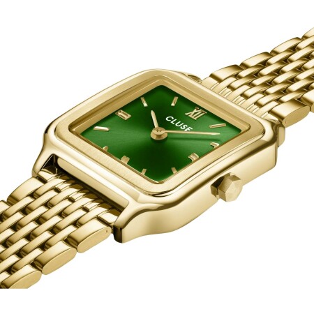 Montre Cluse Gracieuse Petite Double Steel, Forest Green, Gold Colour