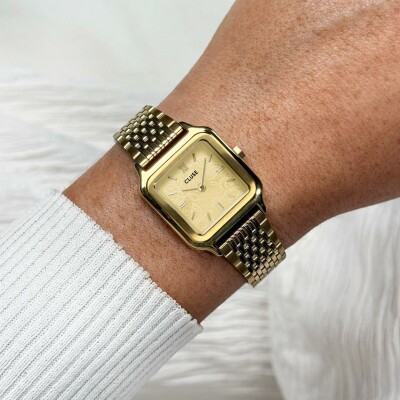 Montre Cluse Gracieuse Petite Watch Steel, Lace Textured, Gold Colour