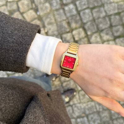 Montre Cluse Gracieuse Petite Watch Steel, Watermelon Red, Gold Colour