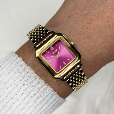 Montre Cluse Gracieuse Petite Watch Steel, Fuchsia Pink, Gold Colour