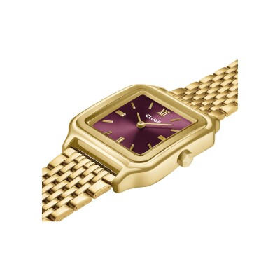 Montre Cluse Gracieuse Watch Double Steel, Wine, Gold Colour