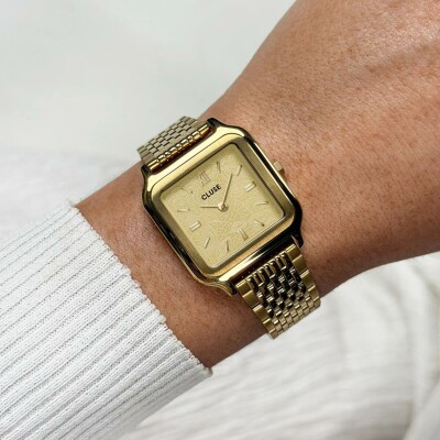 Montre Cluse Gracieuse Watch Steel, Lace Textured, Gold Colour