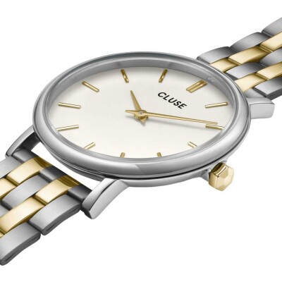 Montre Cluse Pavane Petite Watch Steel, Coconut Milk, Two-Tone