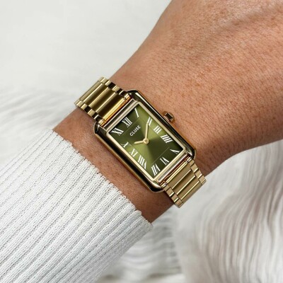 Montre Cluse Belisenna Watch Steel, Olive, Gold Colour