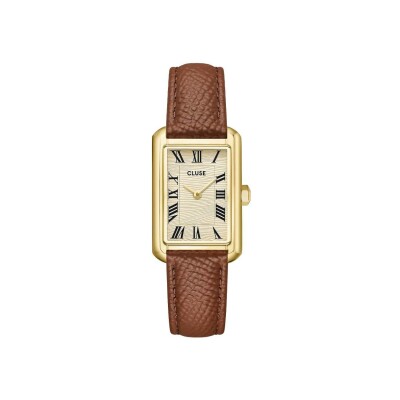 Montre Cluse Belisenna Watch Leather, Nutshell, Sand Textured, Gold Colour