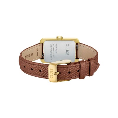 Montre Cluse Belisenna Watch Leather, Nutshell, Sand Textured, Gold Colour