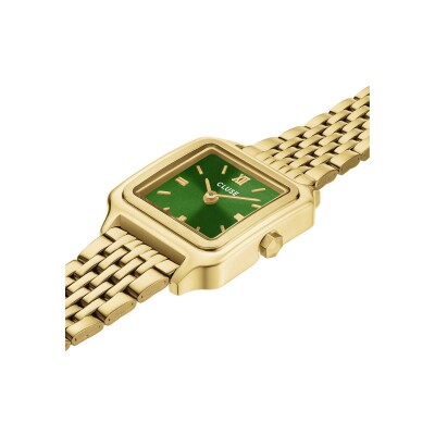 Montre Cluse Gracieuse Mini Watch Double Steel, Forest Green, Gold Colour