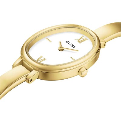 Montre Cluse L'Ovale Watch Steel, White, Gold Colour