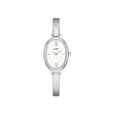 Montre Cluse L'Ovale Watch Steel, White, Silver Colour