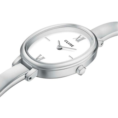 Montre Cluse L'Ovale Watch Steel, White, Silver Colour