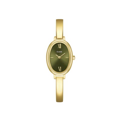 Montre Cluse L'Ovale Watch Steel, Olive, Gold Colour