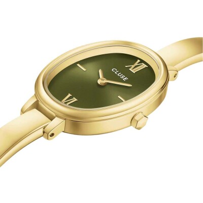 Montre Cluse L'Ovale Watch Steel, Olive, Gold Colour