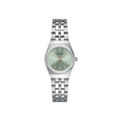 Montre Cluse Retro 70s Mini Watch Steel, Sage Green, Silver Colour