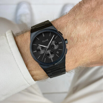 Montre Cluse Vigoureux Chrono Steel, Full Black