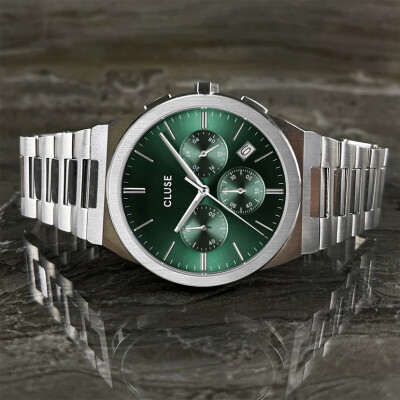 Montre Cluse Vigoureux Steel Green, Silver