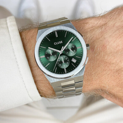 Montre Cluse Vigoureux Steel Green, Silver