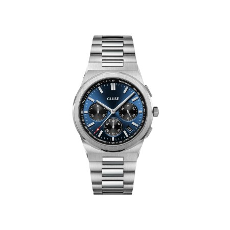 Montre Cluse Vigoureux Chrono Steel Dark Blue, Silver Colour