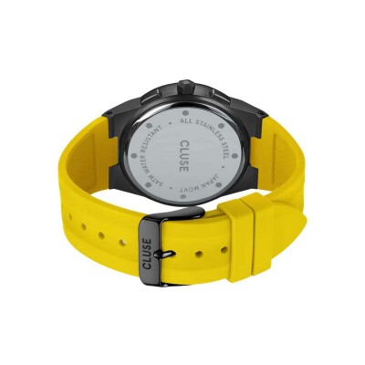 Montre Cluse Vigoureux Chrono Watch Silicone Yellow, Black Colour