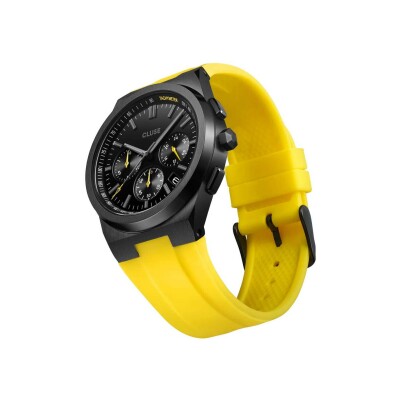 Montre Cluse Vigoureux Chrono Watch Silicone Yellow, Black Colour