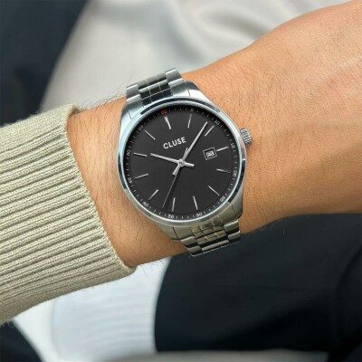 Montre Cluse Anthéor Watch Steel Black, Silver Colour