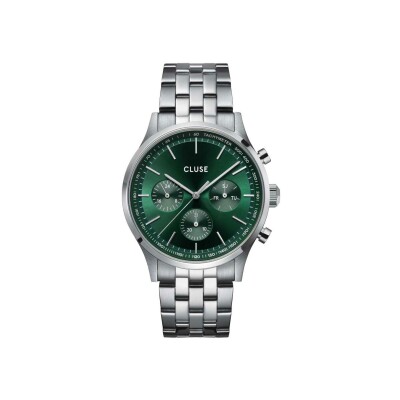 Montre Cluse Anthéor Multifunction Watch Steel Green, Silver Colour