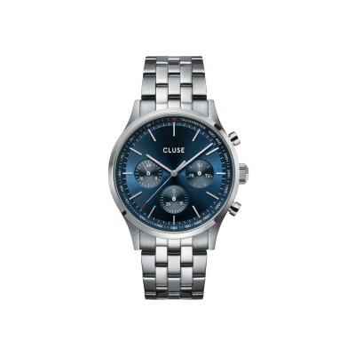 Montre Cluse Anthéor Multifunction Watch Steel Blue, Silver Colour