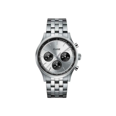 Montre Cluse Anthéor Multifunction Watch Steel, Black, Silver Colour