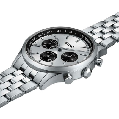 Montre Cluse Anthéor Multifunction Watch Steel, Black, Silver Colour