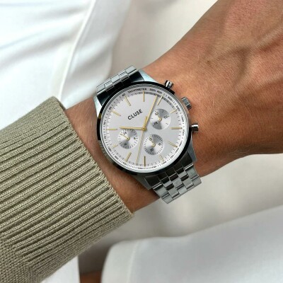 Montre Cluse Anthéor Multifunction Watch Steel, Silver Colour, Two-Tone