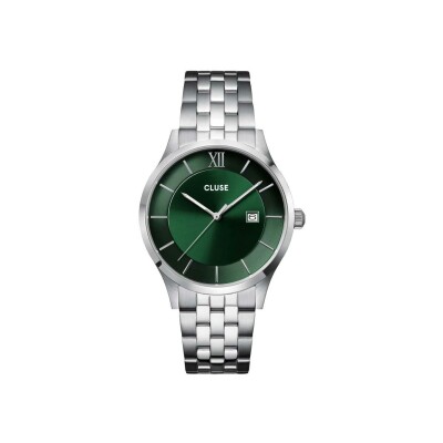 Montre Cluse Aravis 3-Hand Watch Steel, Green, Silver Colour