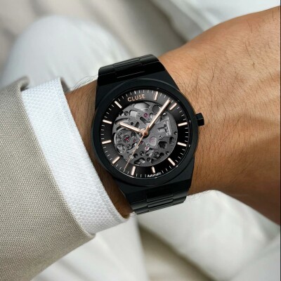 Montre Cluse Vigoureux 40 Watch Steel, Full black