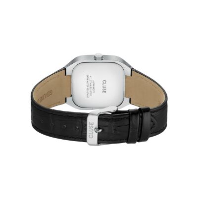 Montre Cluse Quadrus Leather, Black, Silver Colour