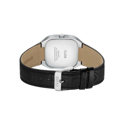 Montre Cluse Quadrus Multifunction Watch Leather, Black, Silver Colour