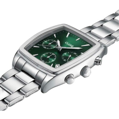 Montre Cluse Quartaut Chrono Watch Steel, Green, Silver Colour