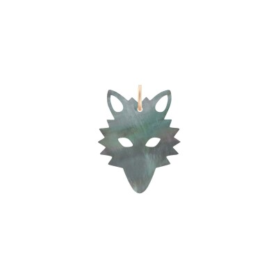 Pendentif Ginette NY WOLF en or rose et nacre noire