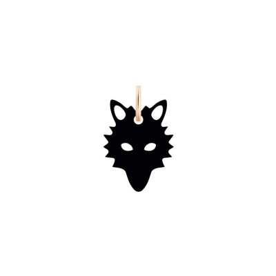 Pendentif Ginette NY WOLF mini en or rose et onyx