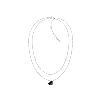 Collier Calvin Klein Faceted Heart en acier et céramique