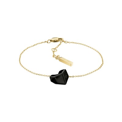 Bracelet Calvin Klein Faceted Heart en acier doré et céramique