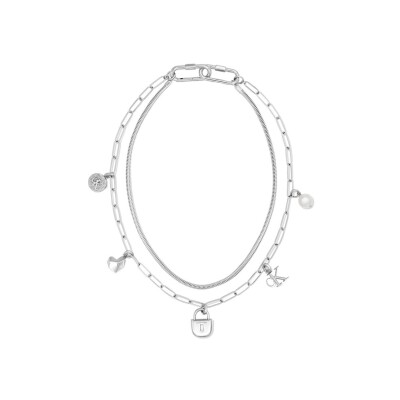 Collier Calvin Klein CK Layered Charm en acier