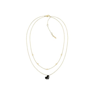 Collier Calvin Klein Faceted Heart en acier doré et céramique