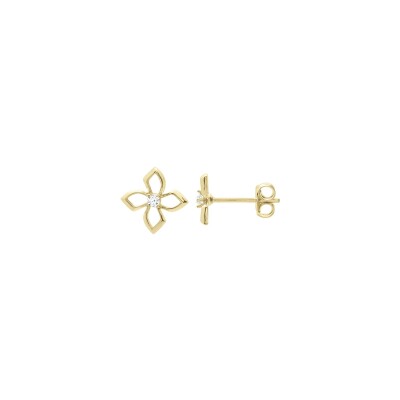 Boucles d'oreilles Charles Garnier Passion en argent doré et oxyde de zirconium