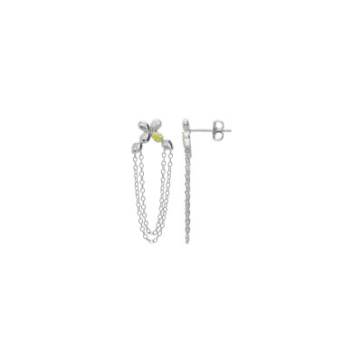 Boucles d'oreilles Charles Garnier Passion en argent et oxyde de zirconium vert