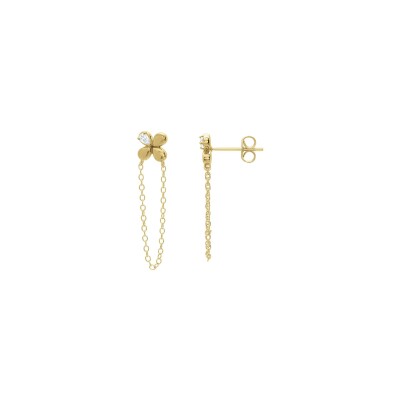 Boucles d'oreilles Charles Garnier Passion en argent doré et oxyde de zirconium