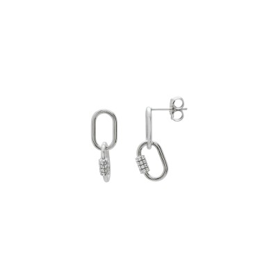 Boucles d'oreilles Charles Garnier Styles en argent et oxyde de zirconium