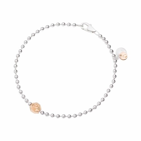 Caillou DoDo Bollicine en argent et or rose