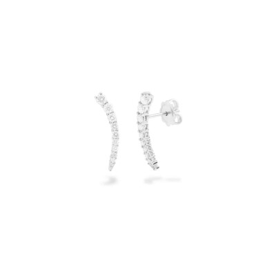 Boucles d'oreilles Raynal Virgules en or blanc et diamants