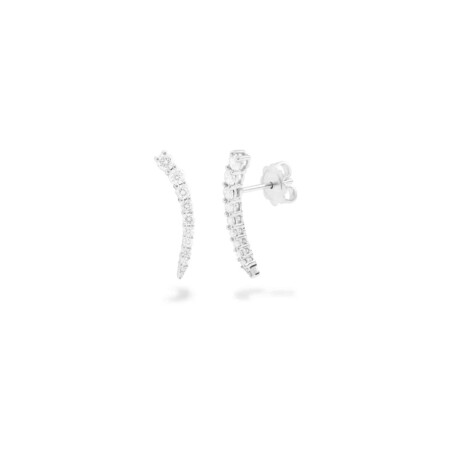 Boucles d'oreilles Raynal Virgules en or blanc et diamants