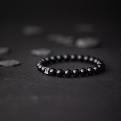 Bracelet Gemini Classics en acier et onyx