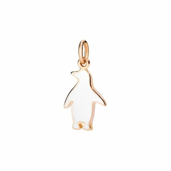 DoDo Penguin pendant, rose gold and enamel